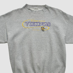 Minnesota Vikings 90s Pullover Sweatshirt - Heather Gray Pullover