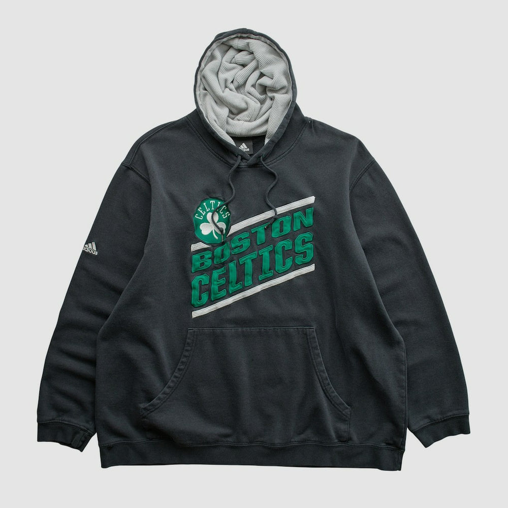 Boston Celtics 2010s Hooded Pullover Sweatshirt Black Vintage - Adidas