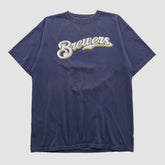 Milwaukee Brewers Majestic 2000s T-shirt - Navy - Vintage T-shirts