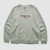 Denver Broncos Majestic 2000s Pullover Sweatshirt - Heather Gray Pullover