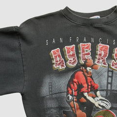 San Francisco 49ers All Out Fan 90s Pullover Sweatshirt - Black Pullover