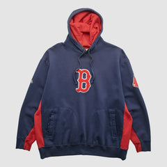 Boston Red Sox Majestic 2000s Hooded Pullover Sweatshirt - Navy - XVintage Pullover