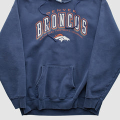 Denver Broncos Pro Player 90s Hooded Pullover Sweatshirt - Navy Pullover