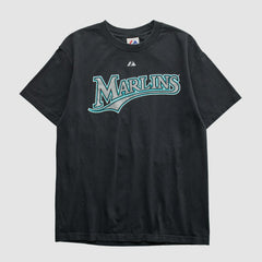 Miami Marlins Majestic 2000s T-shirt - Black - Vintage T-shirts