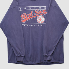 Boston Red Sox True Fan 2004 Long Sleeve T-shirt - Navy - Vintage T-shirts