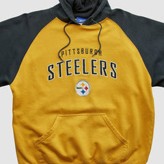 Pittsburgh Steelers Reebok 2000s Hooded Pullover Sweatshirt - Yellow Pullover