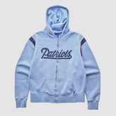 New England Patriots Reebok 2000s Hooded Full Zip Sweatshirt - Light Blue Sweatshirts