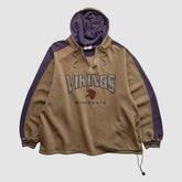 Minnesota Vikings Lee Sport 90s Hooded 1/4 Zip Sweatshirt - Clay Sweatshirts