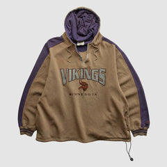 Minnesota Vikings Lee Sport 90s Hooded 1/4 Zip Sweatshirt - Clay Sweatshirts