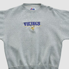 Minnesota Vikings Majestic 2000s Pullover Sweatshirt - Heather Gray Pullover