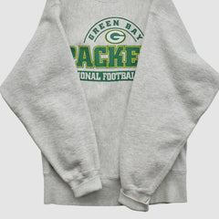 Green Bay Packers Lee Sport 90s Pullover Sweatshirt - Heather Gray Pullover
