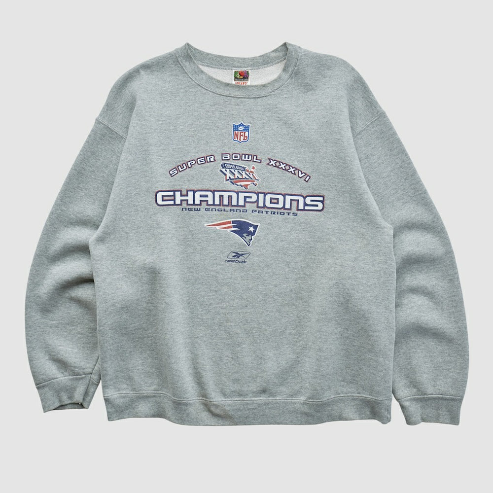 Super Bowl XXXVI Fruit of The Loom 2002 Pullover Sweatshirt - Heather Gray Pullover