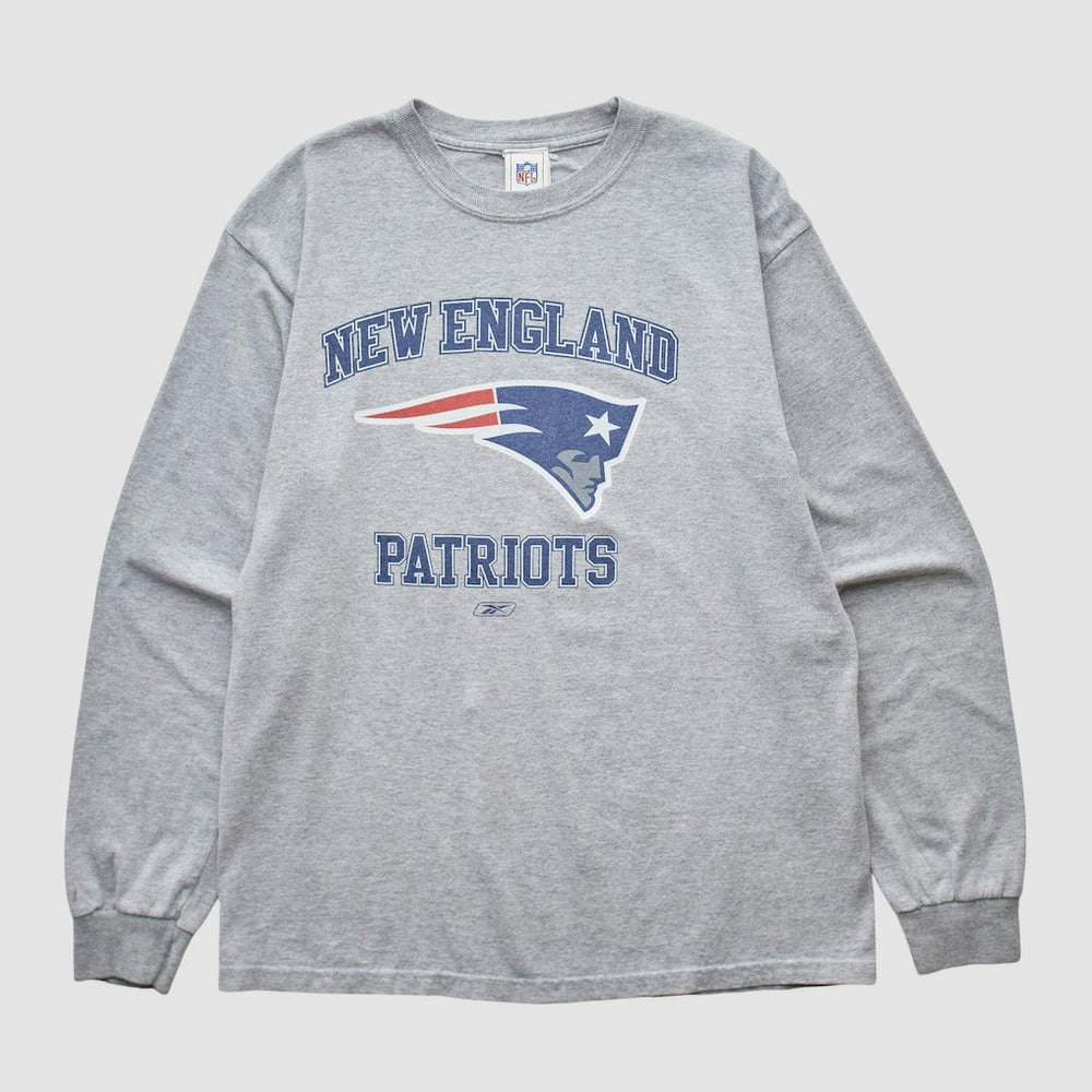 New England Patriots Reebok 2000s Long Sleeve T-shirt - Heather Gray T-shirts