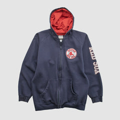 Boston Red Sox Genuine Merchandise 2000s Hooded Full Zip Sweatshirt - Navy - Vintage Sweatshirts