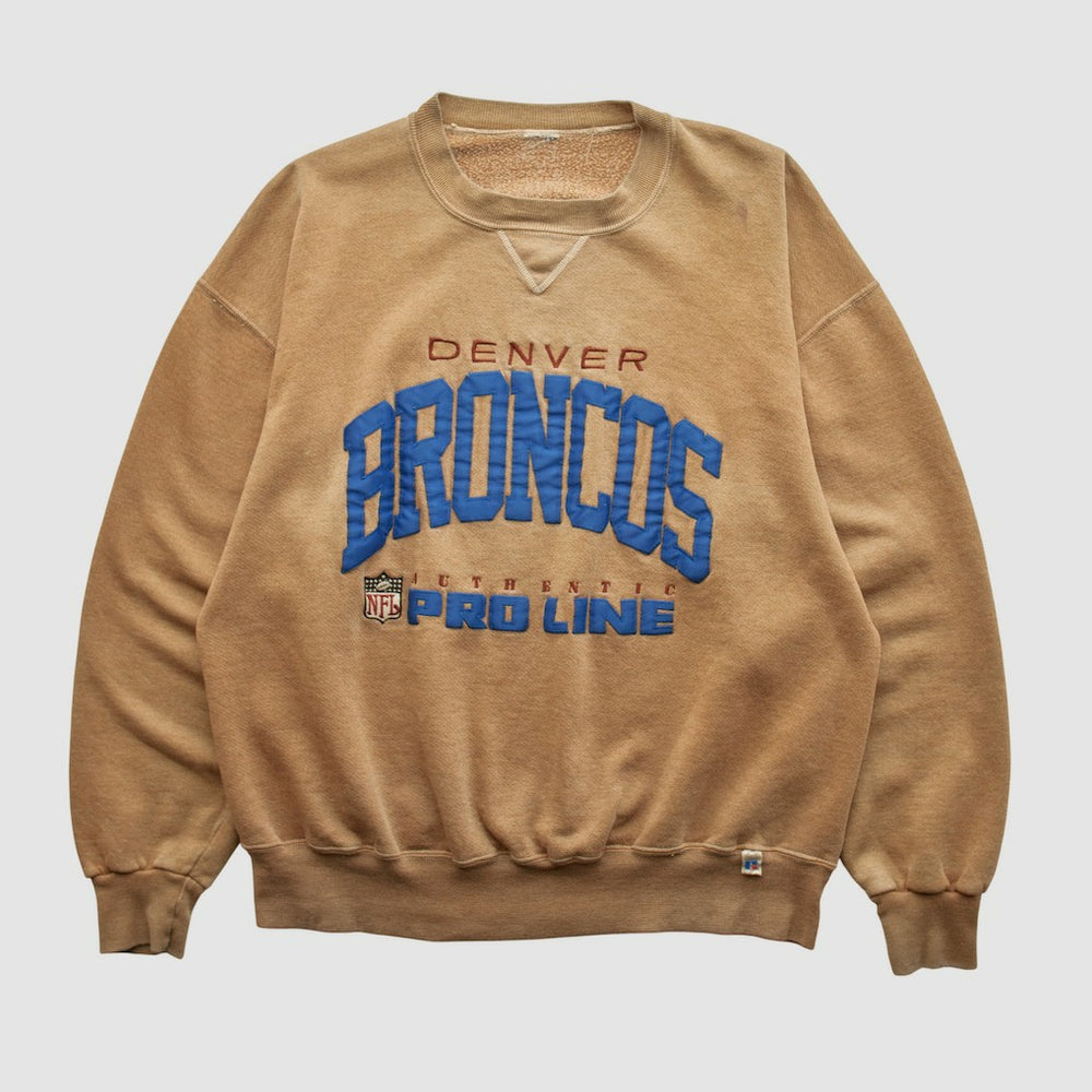 Denver Broncos 90s Pullover Sweatshirt - Tan Pullover