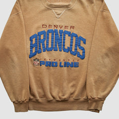 Denver Broncos 90s Pullover Sweatshirt - Tan Pullover