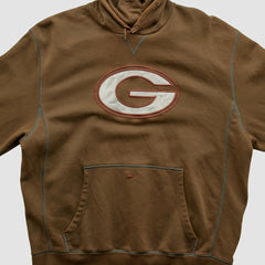 Green Bay Packers 2000s Hooded Pullover Sweatshirt - Brown Pullover