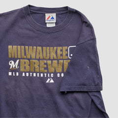 Milwaukee Brewers Majestic 2008 T-shirt - Navy - Vintage T-shirts