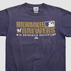 Milwaukee Brewers Majestic 2008 T-shirt - Navy - Vintage T-shirts