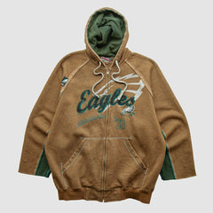 Philadelphia Eagles NFL 2010s Hooded Full Zip Sweatshirt - Clay Sweatshirts