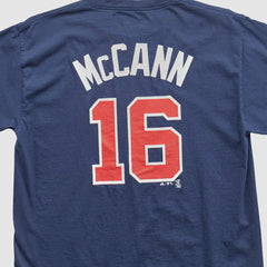Atlanta Braves Majestic 2000s T-shirt - Navy - Vintage T-shirts
