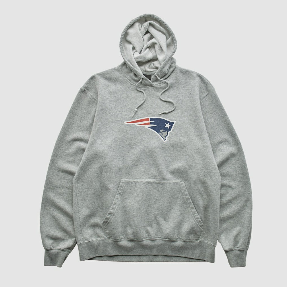 New England Patriots Reebok 2000s Hooded Pullover Sweatshirt - Heather Gray Pullover