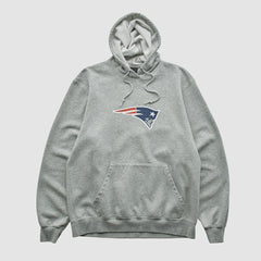 New England Patriots Reebok 2000s Hooded Pullover Sweatshirt - Heather Gray Pullover