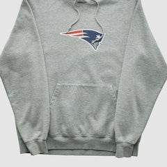 New England Patriots Reebok 2000s Hooded Pullover Sweatshirt - Heather Gray Pullover