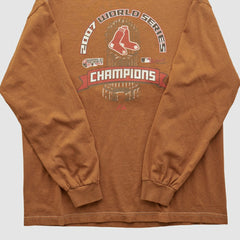 World Series Majestic 2007 Long Sleeve T-shirt - Clay - Vintage T-shirts