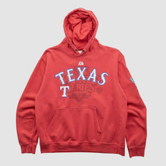 World Series Majestic 2010 Hooded Pullover Sweatshirt - Red - Vintage Pullover