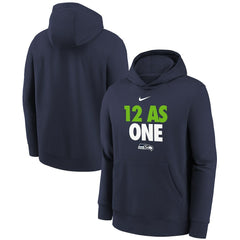 Seattle Seahawks Youth 12 As One Fleece Hoodie - College Navy Hoodies