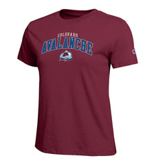 Colorado Avalanche Champion Women's Arch Mascot Logo T-Shirt - Burgundy | US 203898267