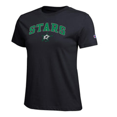 Dallas Stars Champion Women's Arch Mascot Logo T-Shirt - Black | US 203898269