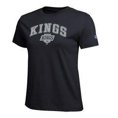 Los Angeles Kings Champion Women's Arch Mascot Logo T-Shirt - Black | US 203898280