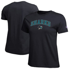 San Jose Sharks Champion Women's Arch Mascot Logo T-Shirt - Black | US 203898285