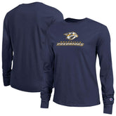 Nashville Predators Champion Women's Wordmark Lockup Long Sleeve T-Shirt - Navy | US 203898294
