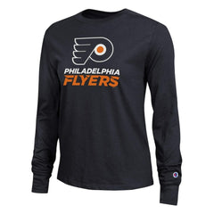 Philadelphia Flyers Champion Women's Wordmark Lockup Long Sleeve T-Shirt - Black | US 203898299