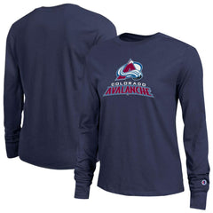Colorado Avalanche Champion Women's Wordmark Lockup Long Sleeve T-Shirt - Navy | US 203898310