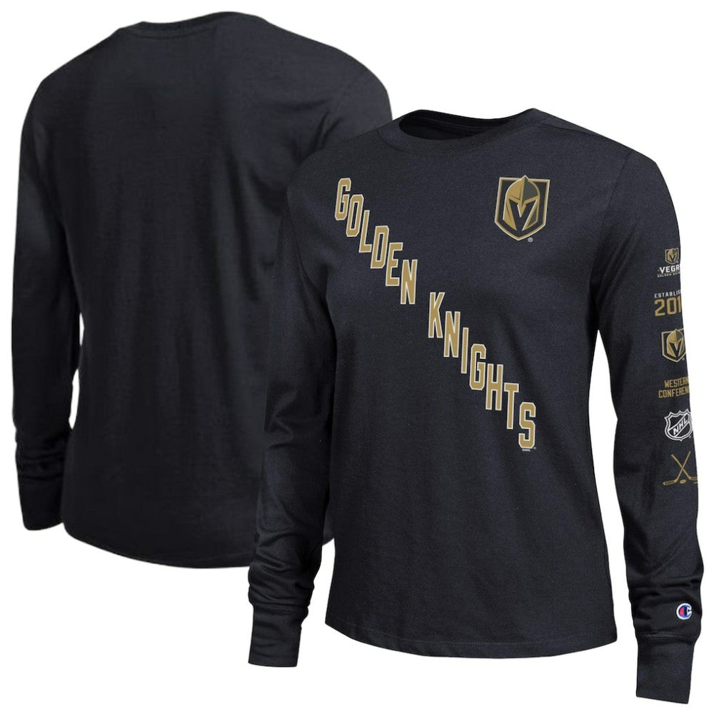 Vegas Golden Knights Champion Women's 2-Hit Long Sleeve T-Shirt - Black | US 203898336