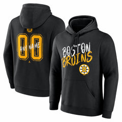 Boston Bruins Hustle Personalized Name & Number Hoodie - Black | US 203920982