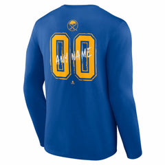 Buffalo Sabres Hustle Personalized Name & Number Long Sleeve T-Shirt - Royal | US 203920986
