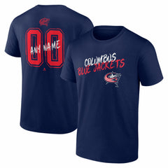 Columbus Blue Jackets Hustle Personalized Name & Number T-Shirt - Navy | US 203921017