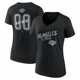 Los Angeles Kings Women's Hustle Personalized Name & Number V-Neck T-Shirt - Black | US 203921047
