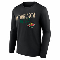 Minnesota Wild Hustle Personalized Name & Number Long Sleeve T-Shirt - Black | US 203921050