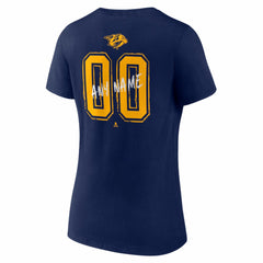 Nashville Predators Women's Hustle Personalized Name & Number V-Neck T-Shirt - Navy | US 203921065