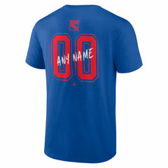 New York Rangers Big & Tall Hustle Personalized Name & Number T-Shirt - Blue | US 203921076