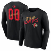 Ottawa Senators Hustle Personalized Name & Number Long Sleeve T-Shirt - Black | US 203921082