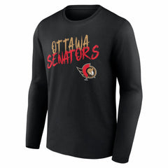 Ottawa Senators Hustle Personalized Name & Number Long Sleeve T-Shirt - Black | US 203921082