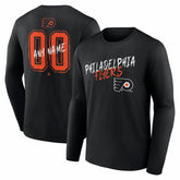 Philadelphia Flyers Hustle Personalized Name & Number Long Sleeve T-Shirt - Black | US 203921088