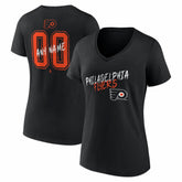 Philadelphia Flyers Women's Hustle Personalized Name & Number V-Neck T-Shirt - Black | US 203921091